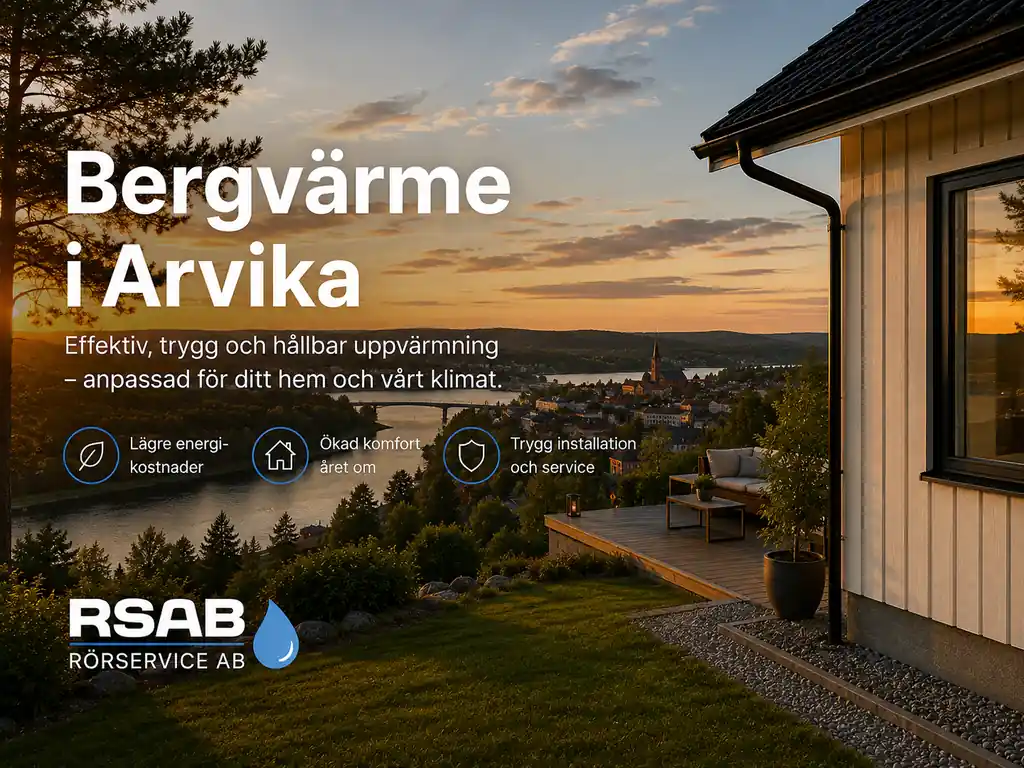 Villa med bergvärmepump i Arvika med sjö i bakgrunden