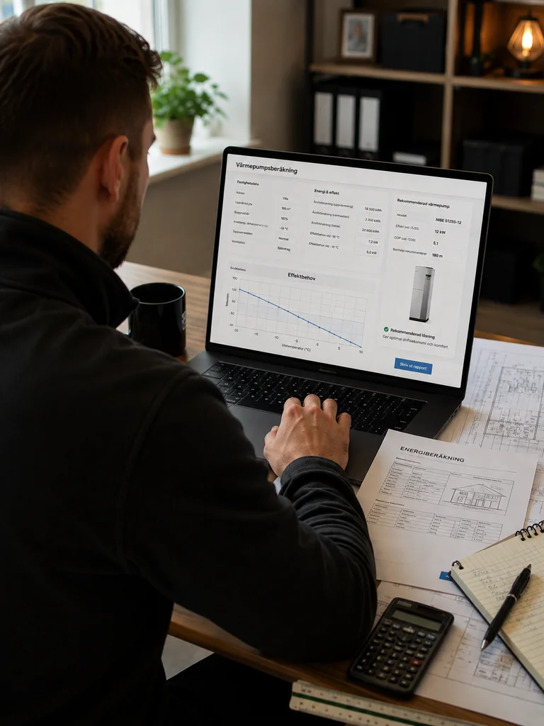 Energiberäkning och dimensionering av bergvärmepump inför installation i villa