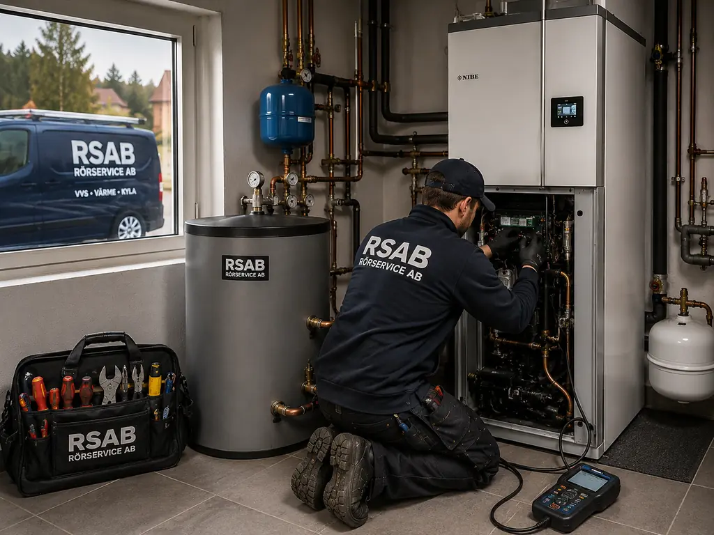 Service och felsökning av bergvärmepump i Charlottenberg utförd av RSAB Rörservice AB