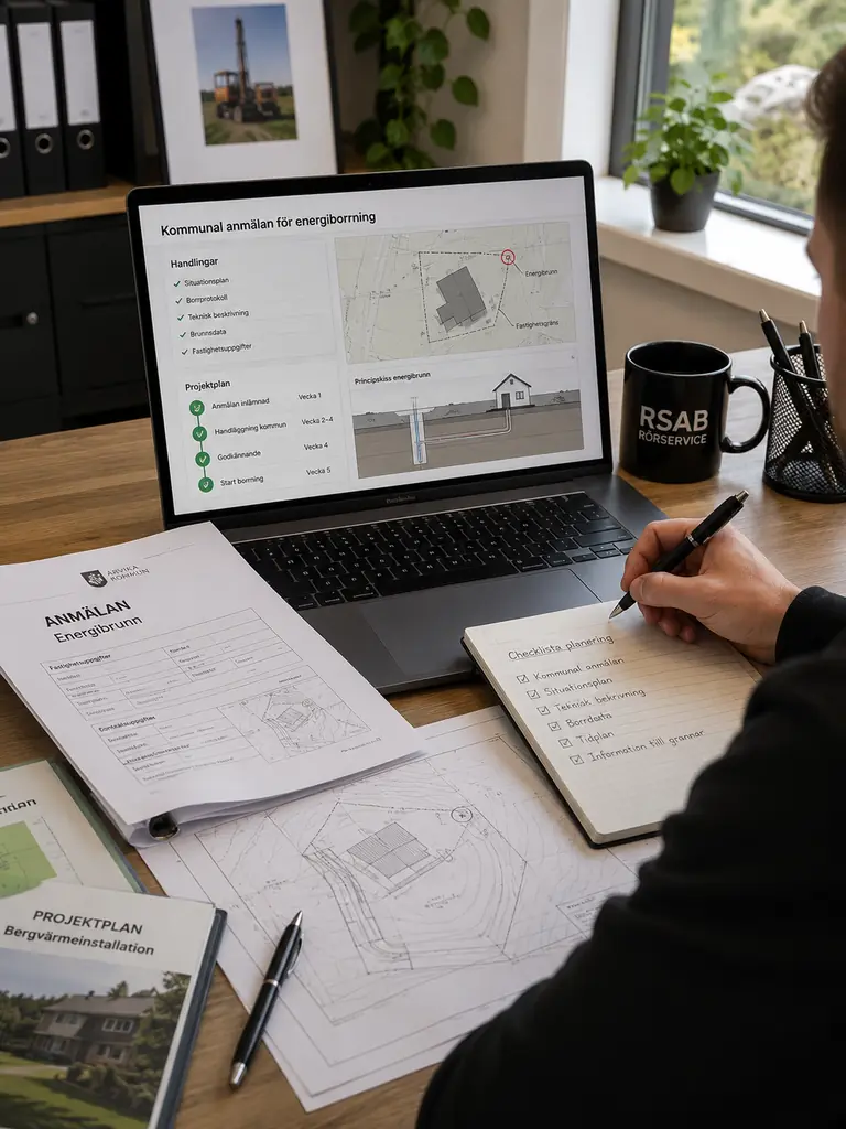 Tillstånd och planering för energiborrning inför installation av bergvärme